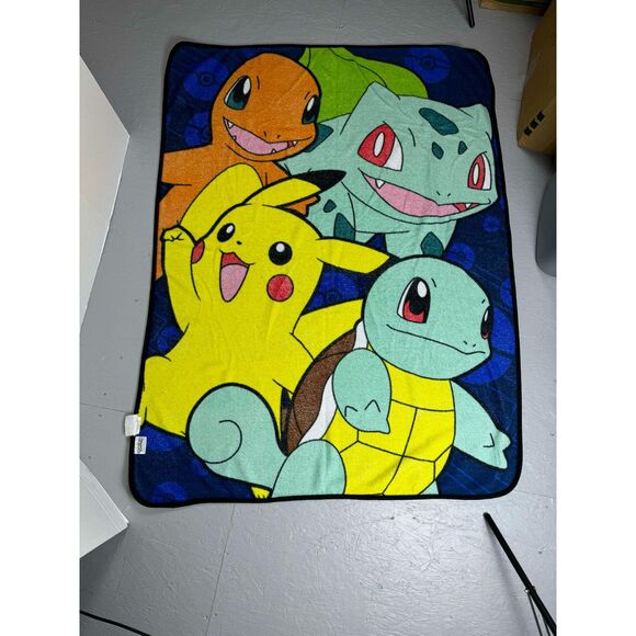 Pokemon Nintendo Pikachu Charmander THrow Blanket 44" x 60" Fleece - Picture 2 of 5